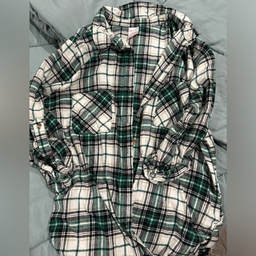 Green/white flannel